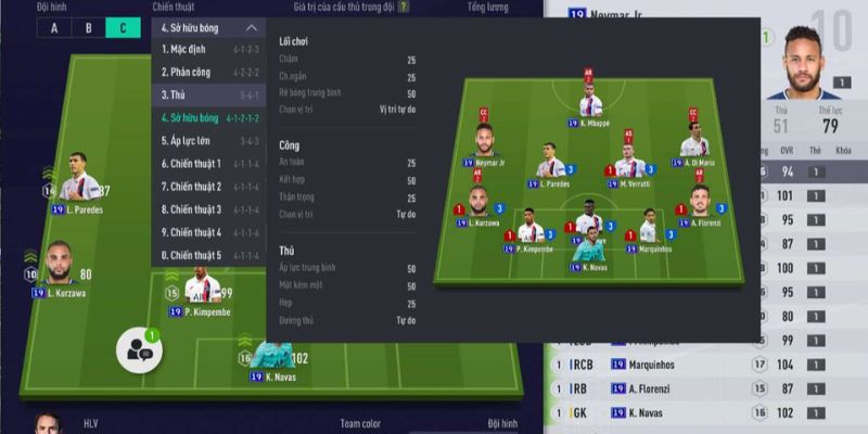 Lưu ý khi lựa chọn đội hình FIFA Online 4